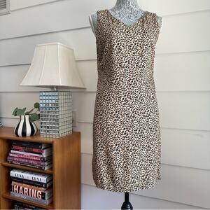 Leopard Print Rayon Mini Dress The Villager Liz Claiborne Small